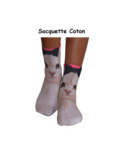 Chaussettes Chats Blancs Noeud Pap