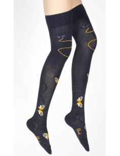 Jambière-berthe-aux-grands-pieds-coton-envole-de-papillons-dorés