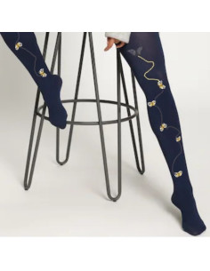 Jambière-berthe-aux-grands-pieds-coton-envole-de-papillons-dorés 2