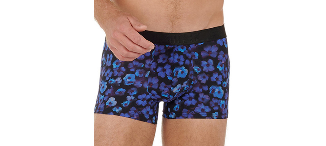Boxer-hom-will-microfibre-imprimé-bleuet-avant