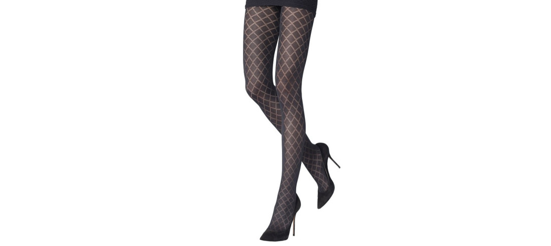 collant-hiver-emilio-cavallini-effet-losange-opaque-noir