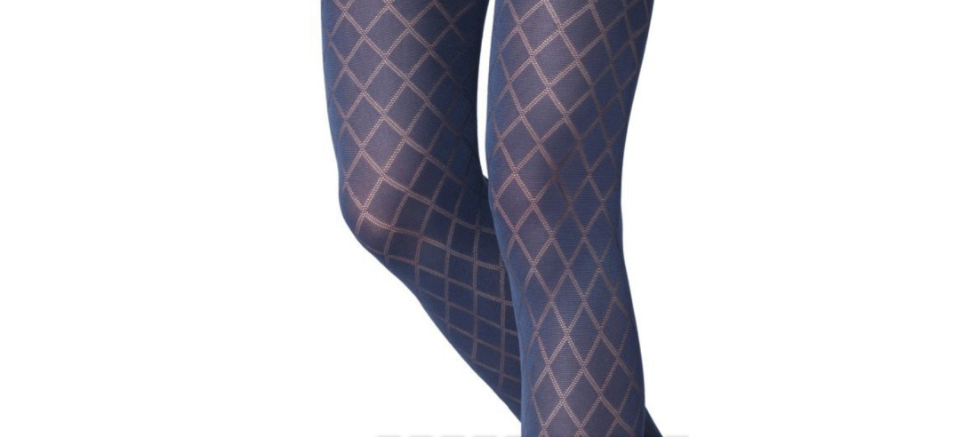 collant-hiver-emilio-cavallini-effet-losange-opaque-bleu-classique-détail