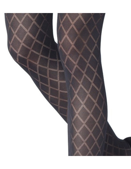 collant-hiver-emilio-cavallini-effet-losange-opaque-noir