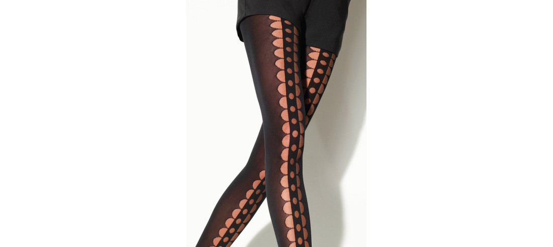 Collant-Girardi-opaque-trompe-l-oeil-douceur-de-vivre-noir-détail