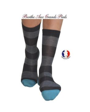 Chaussettes Berthe aux grands pieds Homme rayures jean