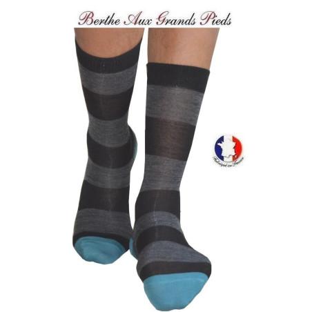 Chaussettes Berthe aux grands pieds Homme rayures jean