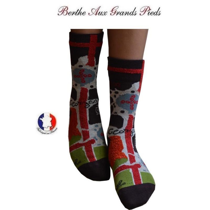 chaussettes Berthe aux grands pieds croix de saint Georges
