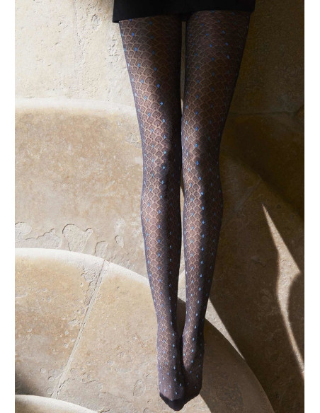 Collant-le-Bourget-fashion-felipa-13G9-géométrique-effet-plume-de-paon