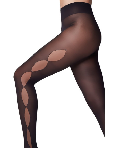 Collant-Le-Bourget-Arlequin-trompe-l-oeil-noir-13F9-détail