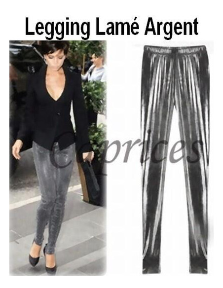 Legging Lamé Argent 