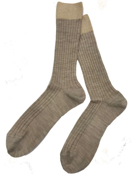 Chaussette-cotes-revers-lurex-non-comprimant-laine-sangaicomo-DC-BEIGE