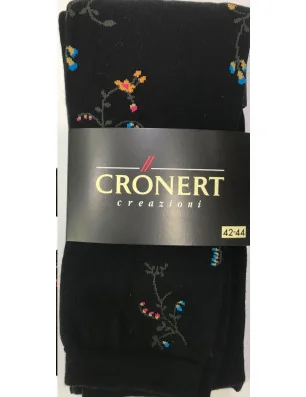 Collant-hiver-Cronert-coton-bio-sans-pied-bouquet-fleuri-POCHETTE