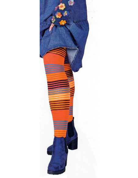 Collant-hiver-Cronert-coton-bio-multi-rayures-72802-couleur-tendance-ROUGE