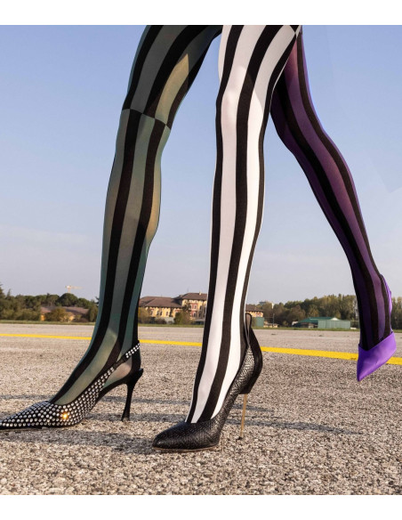 Collant rayures  à rectangle Trasparenze