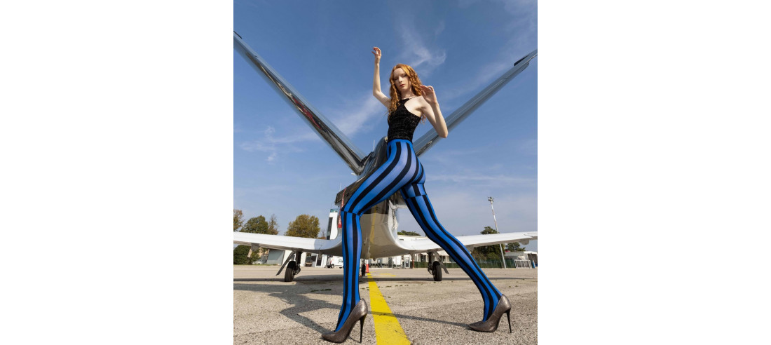 Collant rayures  à rectangle Trasparenze