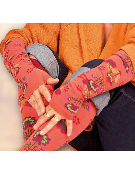 Mitaines-et chaussettes-cronert-fleurs