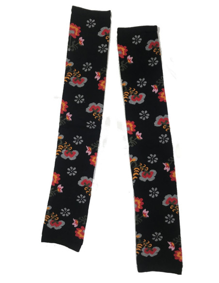Mitaines-et chaussettes-cronert-fluers stylée-noir