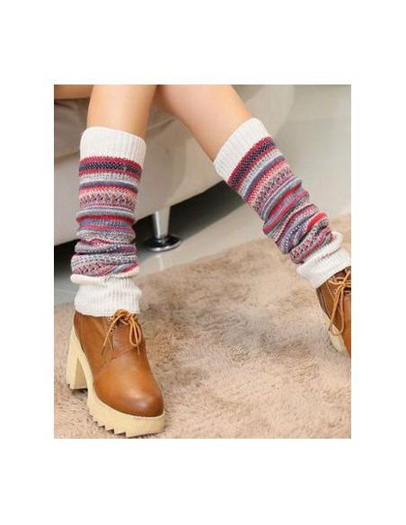 Guêtres-laine-acrylique-norvégienne-tendance-ivoire