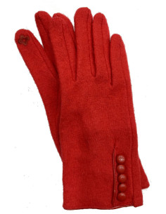 Gants-tactile-feutres-de-laine-boutonniére-MCBURN-marron 2