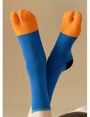 chaussettes-Tabis-Coton-bleu-avant-orange