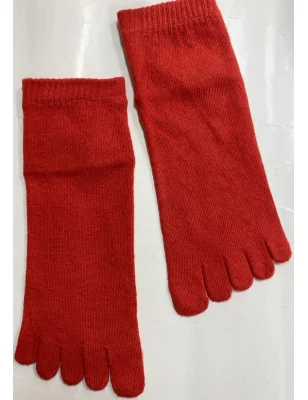 chaussette-5-doigts-LEs-petits-caprices-laine-et-coton-rouge