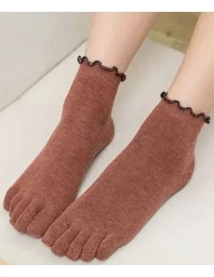 chaussette-5-doigts-LEs-petits-caprices-coton-sans-compression-rouile