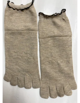 chaussette-5-doigts-LEs-petits-caprices-coton-sans-compression-taupe