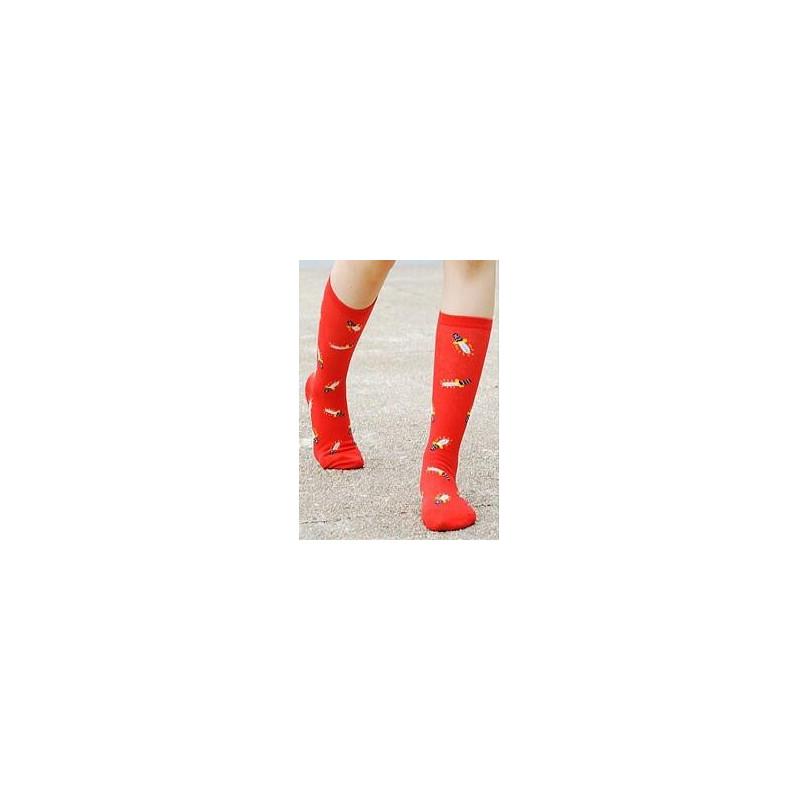 Cchaussettes  Coton Rouge dague acérée