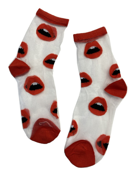 Chaussettes Les Petits Caprices bisoux rouges