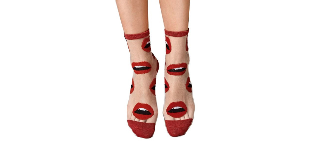 Chaussettes Les Petits Caprices bisoux rouges