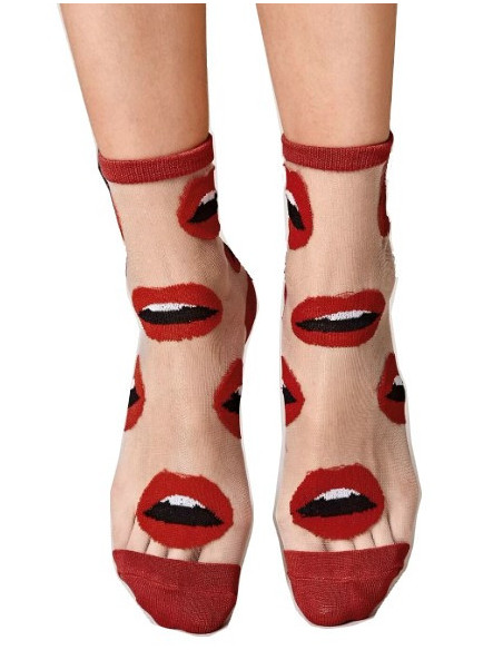Chaussettes Les Petits Caprices bisoux rouges