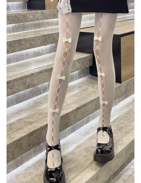 Collant-Les-PEtits-caprices-resille-blanc-baguettes-gouttes-et-rubans-blancs