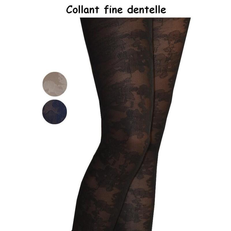 collant fine dentelle à fleurs Les Petits Caprices