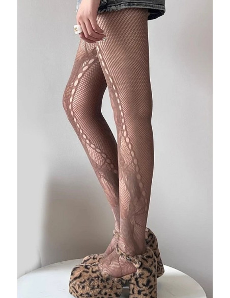 Collant-Resille-florale-lpc-brun-profil