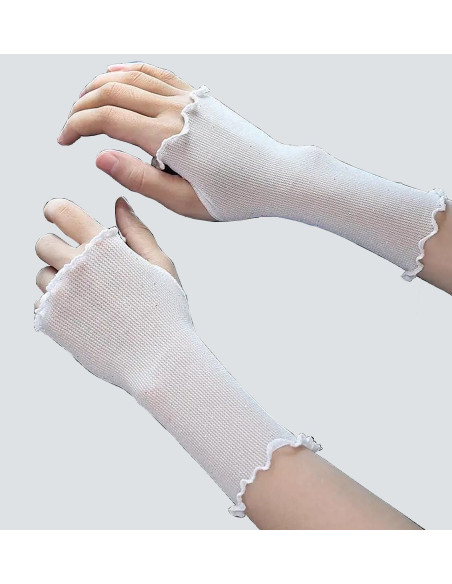 Mitaines-légères-maille-strassées -Les-petits-caprices-blanc-détail