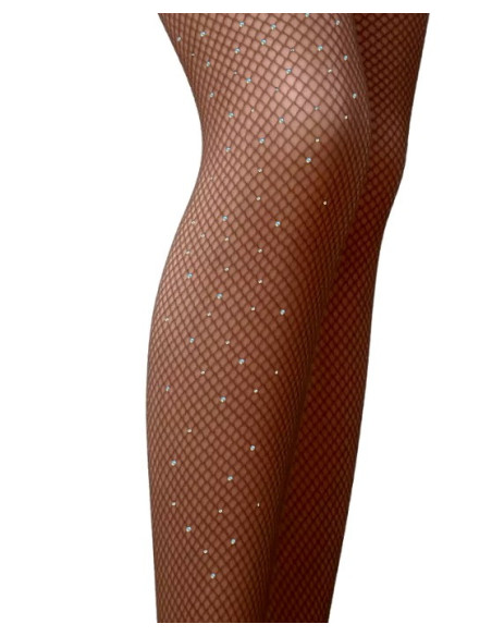 COLLANT-résille-marron-pierre-jolis-strass