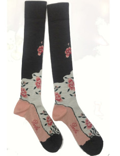 Mi-bas-berthe-aux-grands-pieds-laine-et-coton-fleurs-de-choco-en-vrai 2