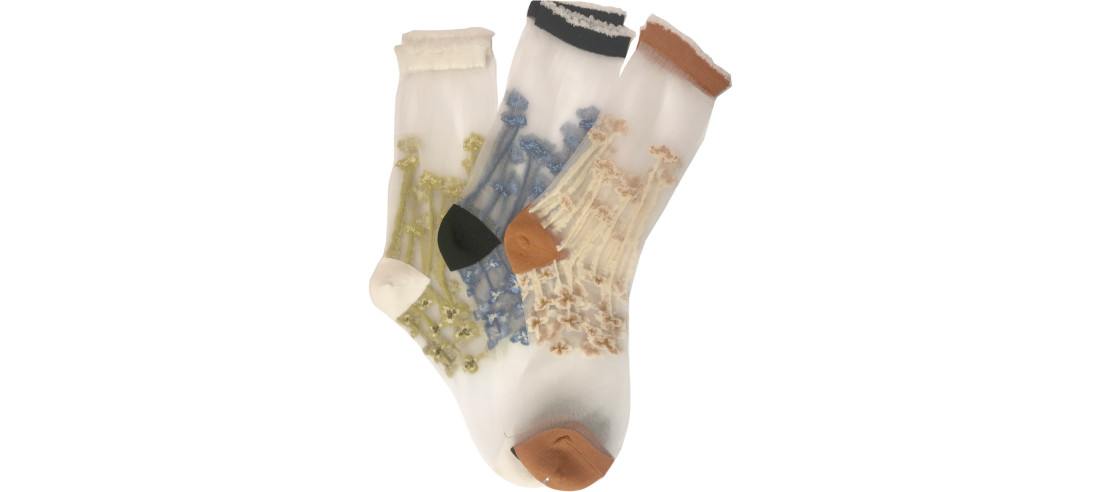 assortiment-de-chaussettes-cristal--transparente-coton-LPC-Bleuets