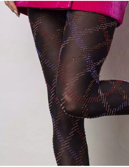 Collant-Le-Bourget-12c6--effet-losange-Garance-colors-rose-violet-détail
