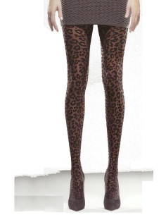 Collant Emilio Cavallini léopard tattoo noir