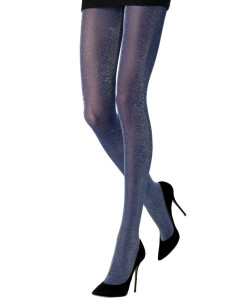 Collant bleu métallic lurex Emilio Cavallini