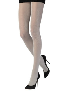 Collant-Emilio-Cavallini-lurex-argent-argenté-brillant
