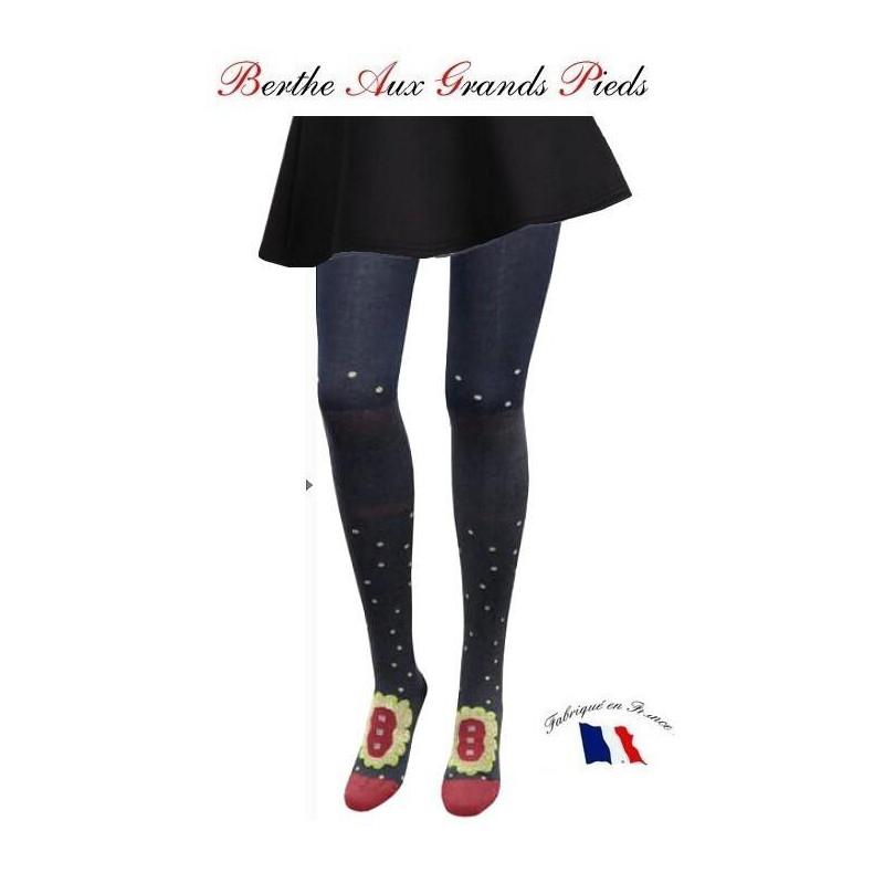 Collant chaud Berthe aux grands pieds Médaillon Plumetis