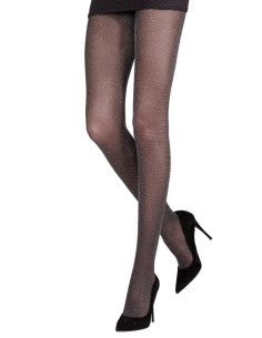 Collant-Emilio-Cavallini-lurex-noir-argenté-brillant