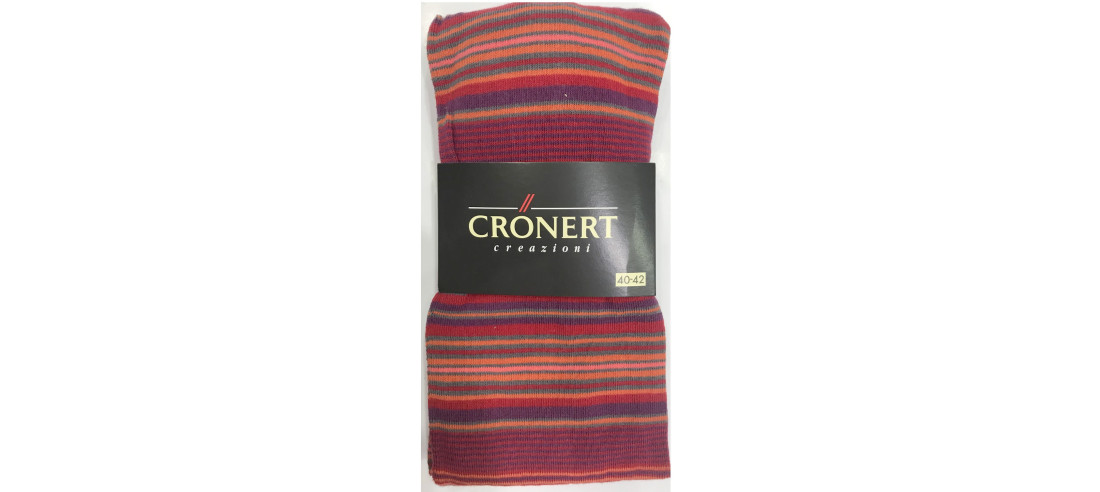 Collant-hiver-Cronert-coton-bio-multi-rayures-fine-rouge-roses-détail