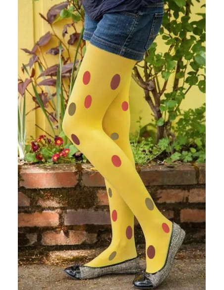 Collant-opaque-Kiwi-pois-de-couleurs-avant