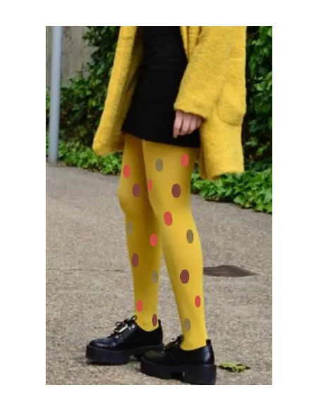 Collant-opaque-Kiwi-pois-de-couleurs-profil