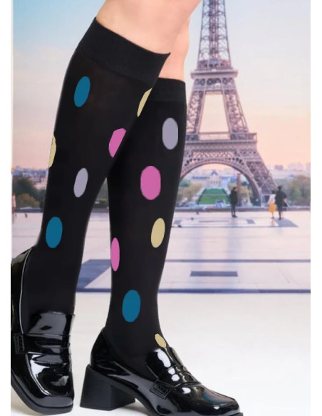 Mi-bas-opaque-noir-gros-pois-tendance