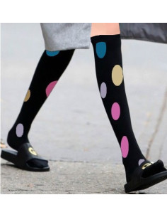 Mi-bas-opaque-noir-gros-pois-tendance 2