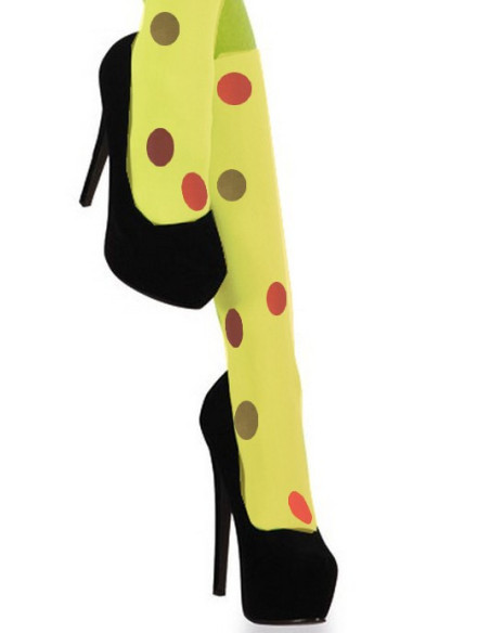 Mi-bas-opaque-Kiwi-pois-de-couleurs-avant